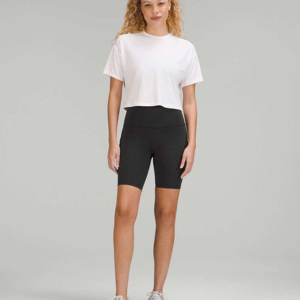 Wunder Train Black High Rise Short 8" - Size 4